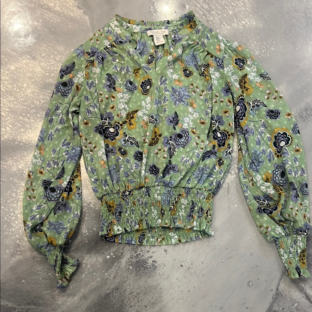 Rachel Zoe Green Floral Blouse
